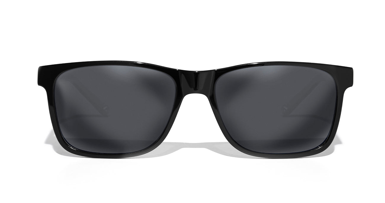 Realistic sun glasses front view black Royalty Free Vector